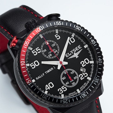 | schwarzionisiert ABOUT Timer Chronograph YOU in Schwarz Edelstahl Rally ELYSEE HAU I Quarz