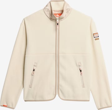 Veste en polaire Superdry en beige : devant