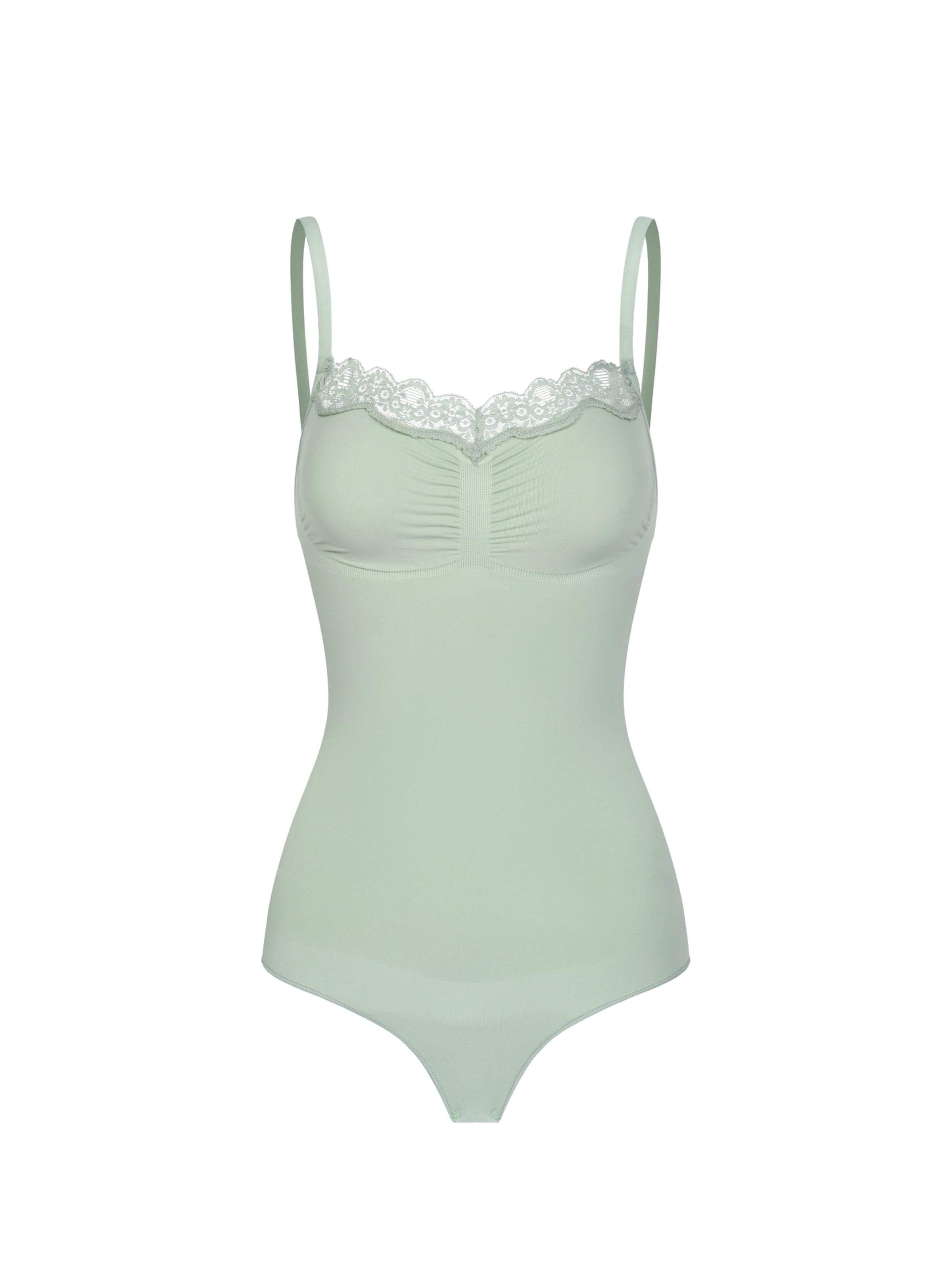 cfab (formerly creamy fabrics) Shaping bodysuit 'Bodysuit Sculpting Shapewear mit Lace' in Green: front