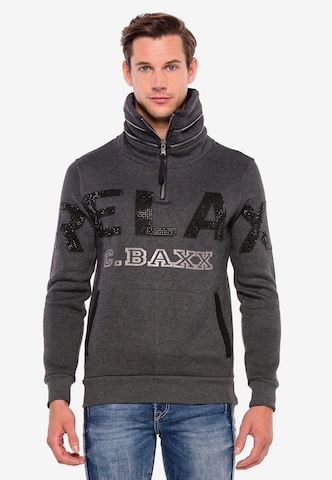 CIPO & BAXX Sweatshirt in Grijs: voorkant