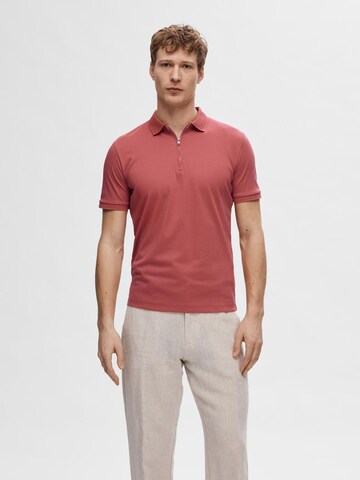 SELECTED HOMME Poloshirt 'Fave' in Rot