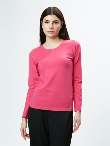 rozā Influencer T-Krekls: no priekšpuses
