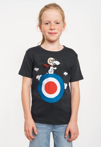 LOGOSHIRT Shirt 'Snoopy ' in Grijs: voorkant