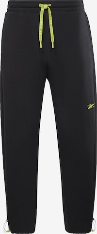 Reebok - Tapered Calças de desporto 'Les Mills®' em preto: frente