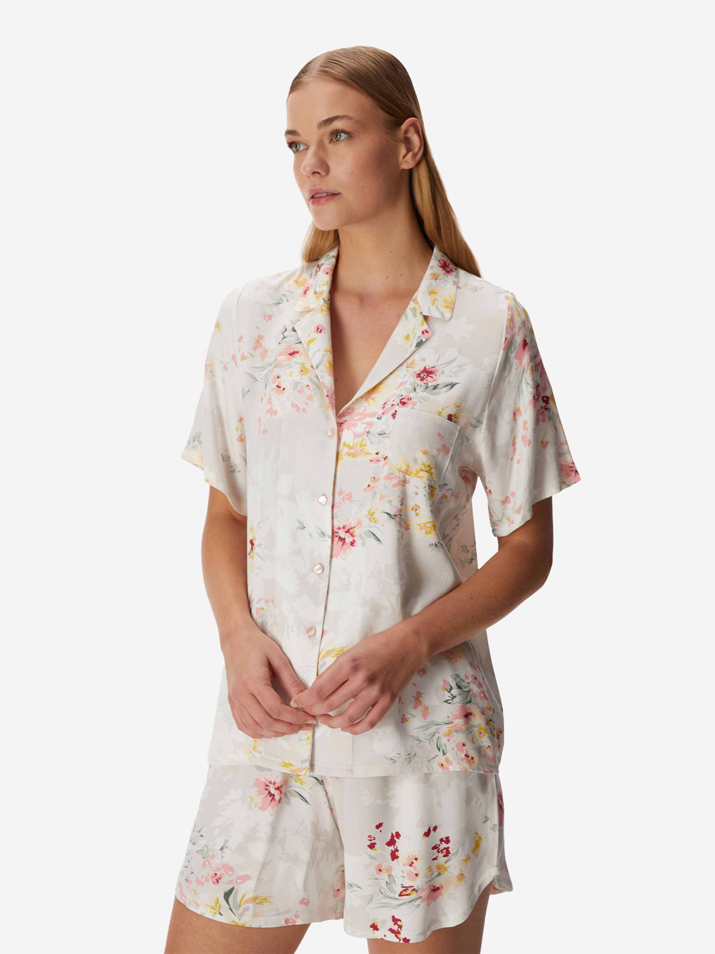 Goldenbay - Pijama de pantalón corto ' Blossom ' en rosa