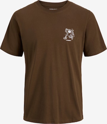 T-Shirt 'JJBrewy' JACK & JONES en marron : devant