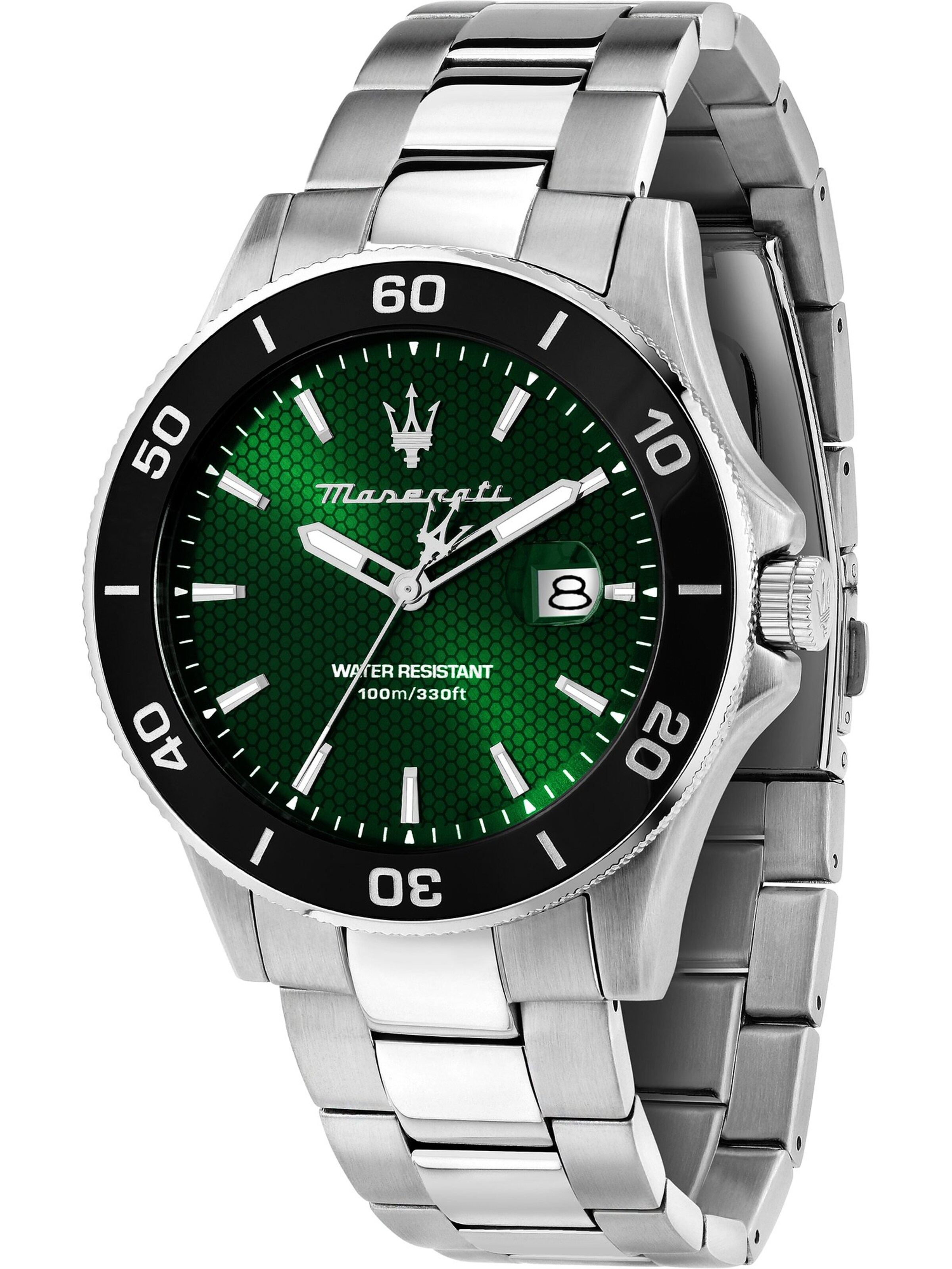 Maserati Uhr in Silber: Vorderseite