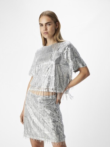 OBJECT Bluse 'TELLA' in Silber: Vorderseite