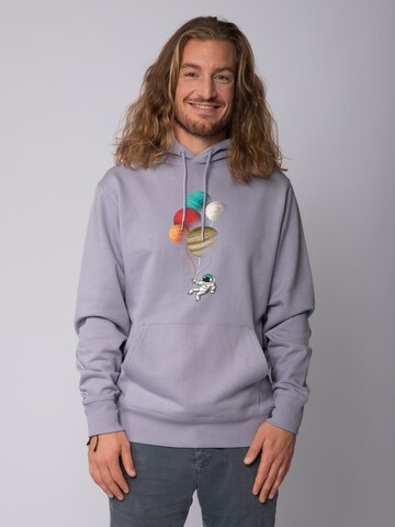 Watapparel Sweatshirt ' Balloon Spaceman ' in Lila: voorkant