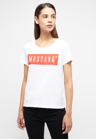 MUSTANG Shirt 'ALMA' in Wit: voorkant