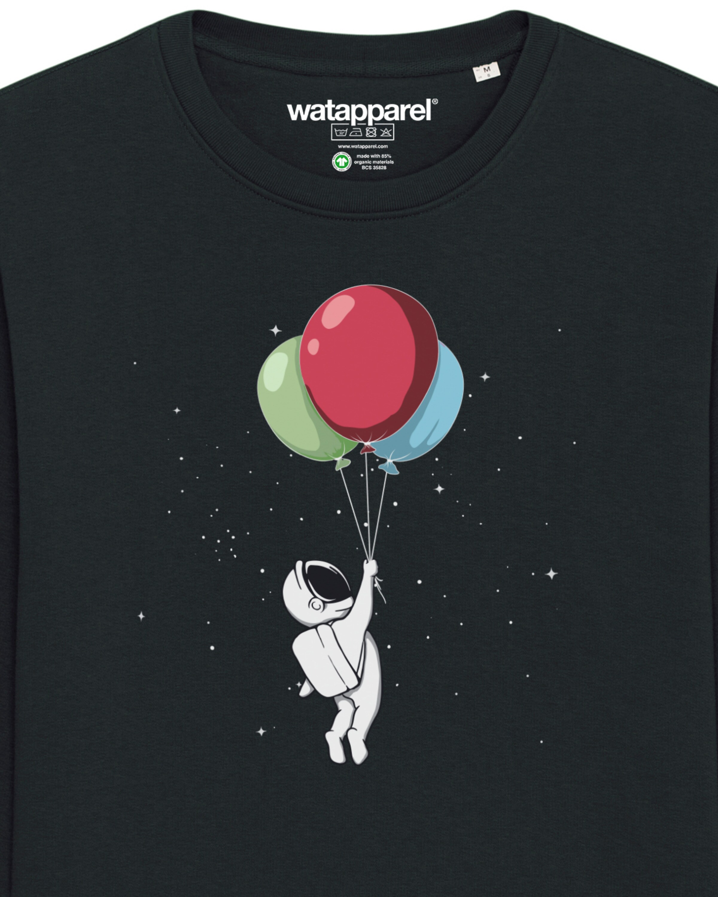 Sweat-shirt ' Little Balloon Astronaut ' Watapparel en noir