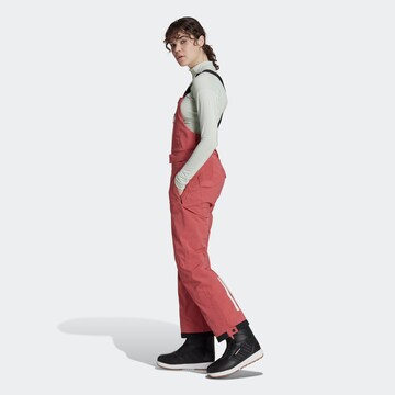 ADIDAS TERREX Slim fit Outdoor Pants 'Resort Two-Layer Insulated Bib' in Red