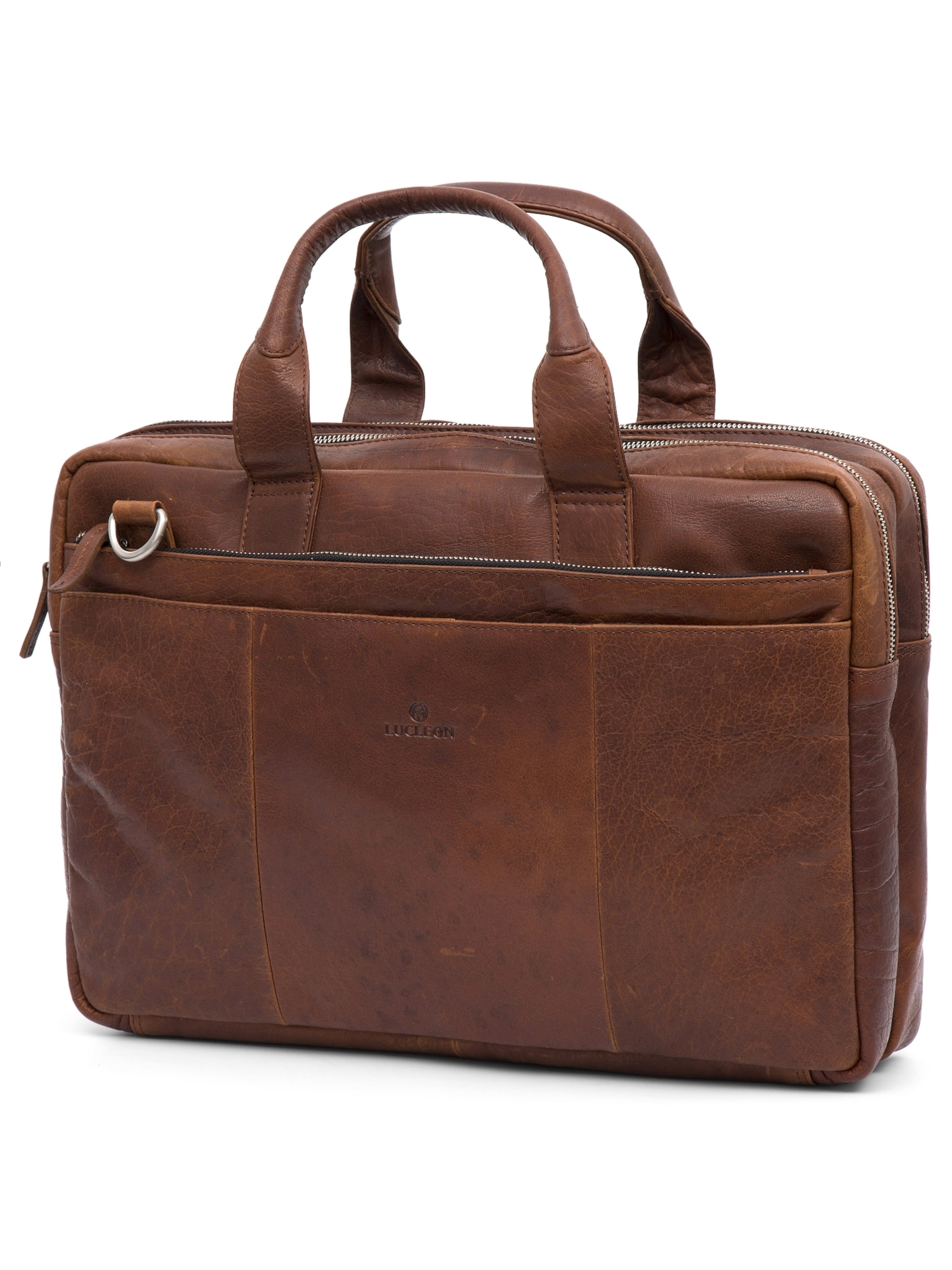 Lucleon Document Bag 'Montreal' in Brown: front