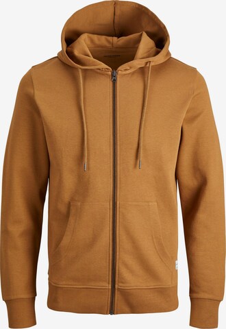 JACK & JONES Sweat jacket in Brown: front