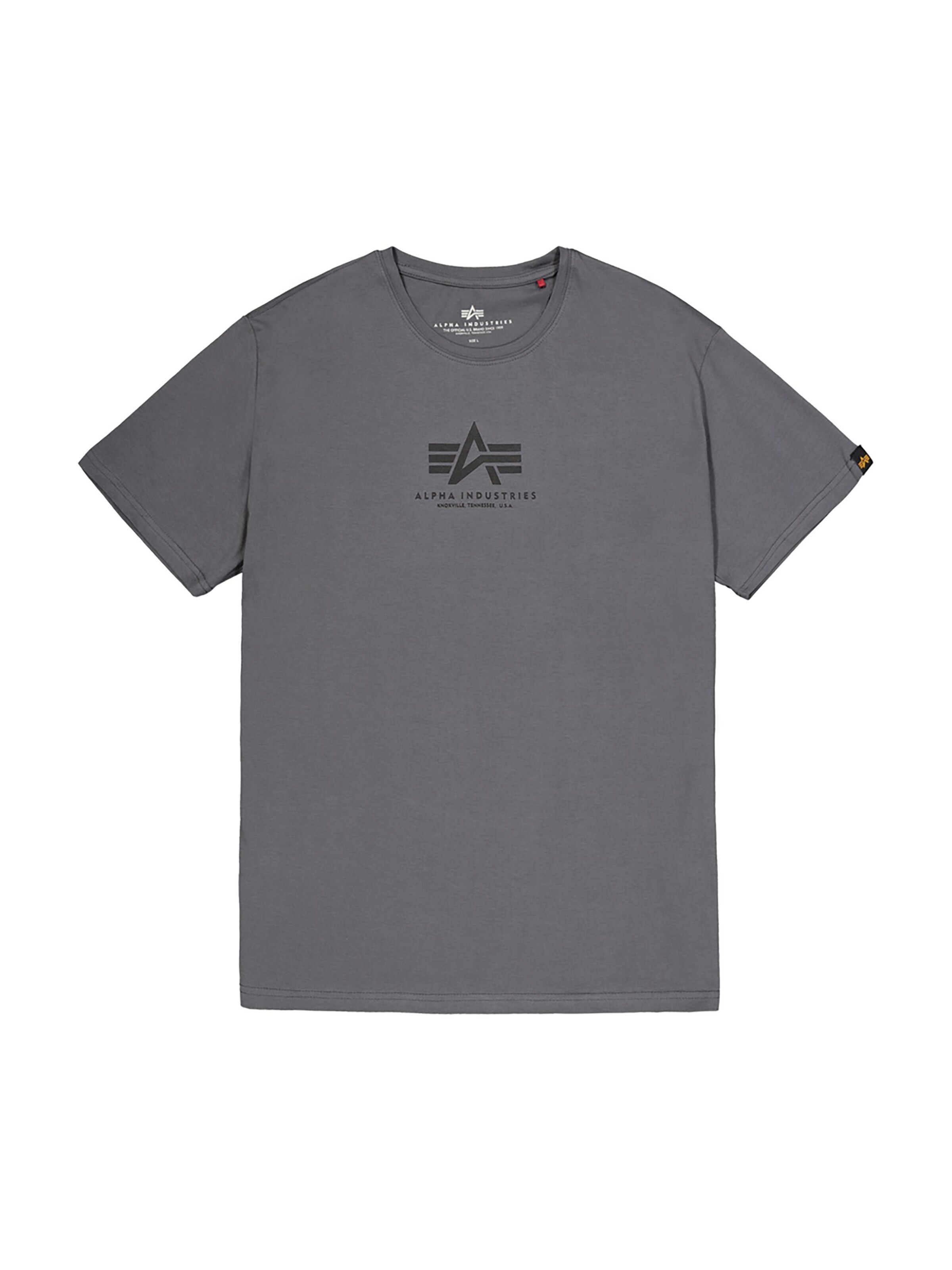 ALPHA INDUSTRIES Shirt 'Basic Mid Logo' in Grey: front