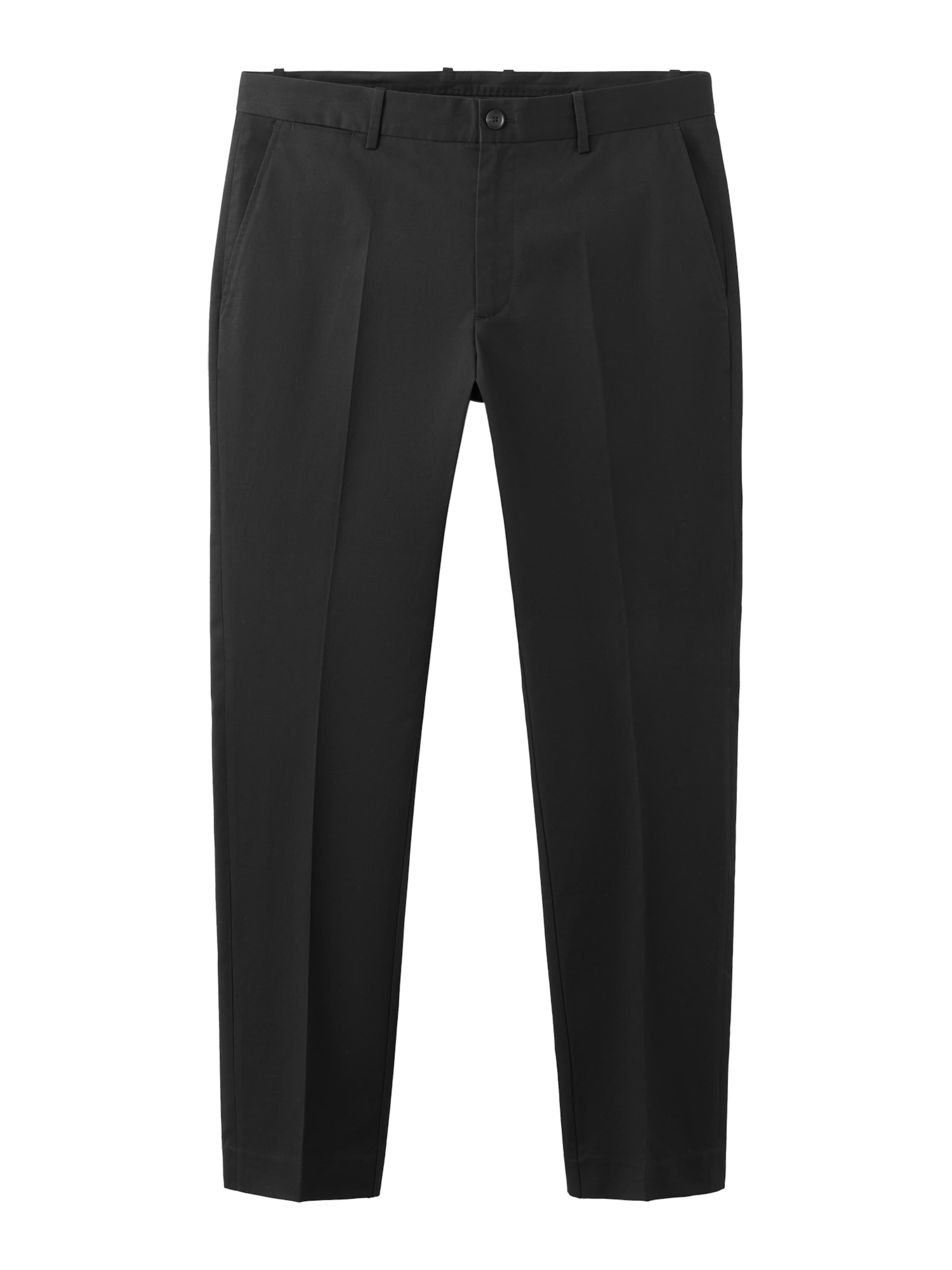 Pantaloni cu dungă 'DUBLINO' MANGO MAN pe negru, Vizualizare produs