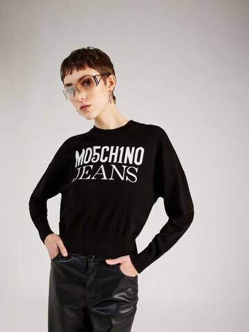 melns Moschino Jeans Džemperis: no priekšpuses