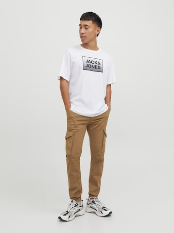 JACK & JONES Tapered Cargobroek 'Paul Flake' in Bruin