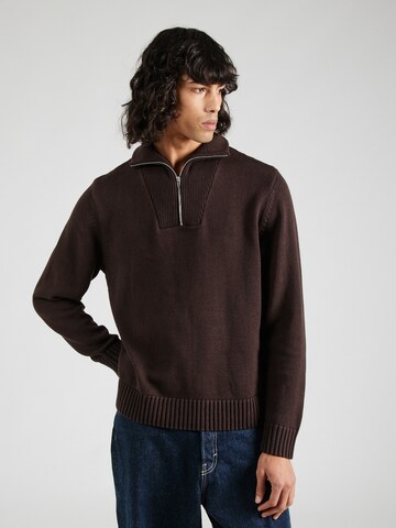 JACK & JONES Sweter 'JORFREDERIKSBERG' w kolorze brązowy: przód