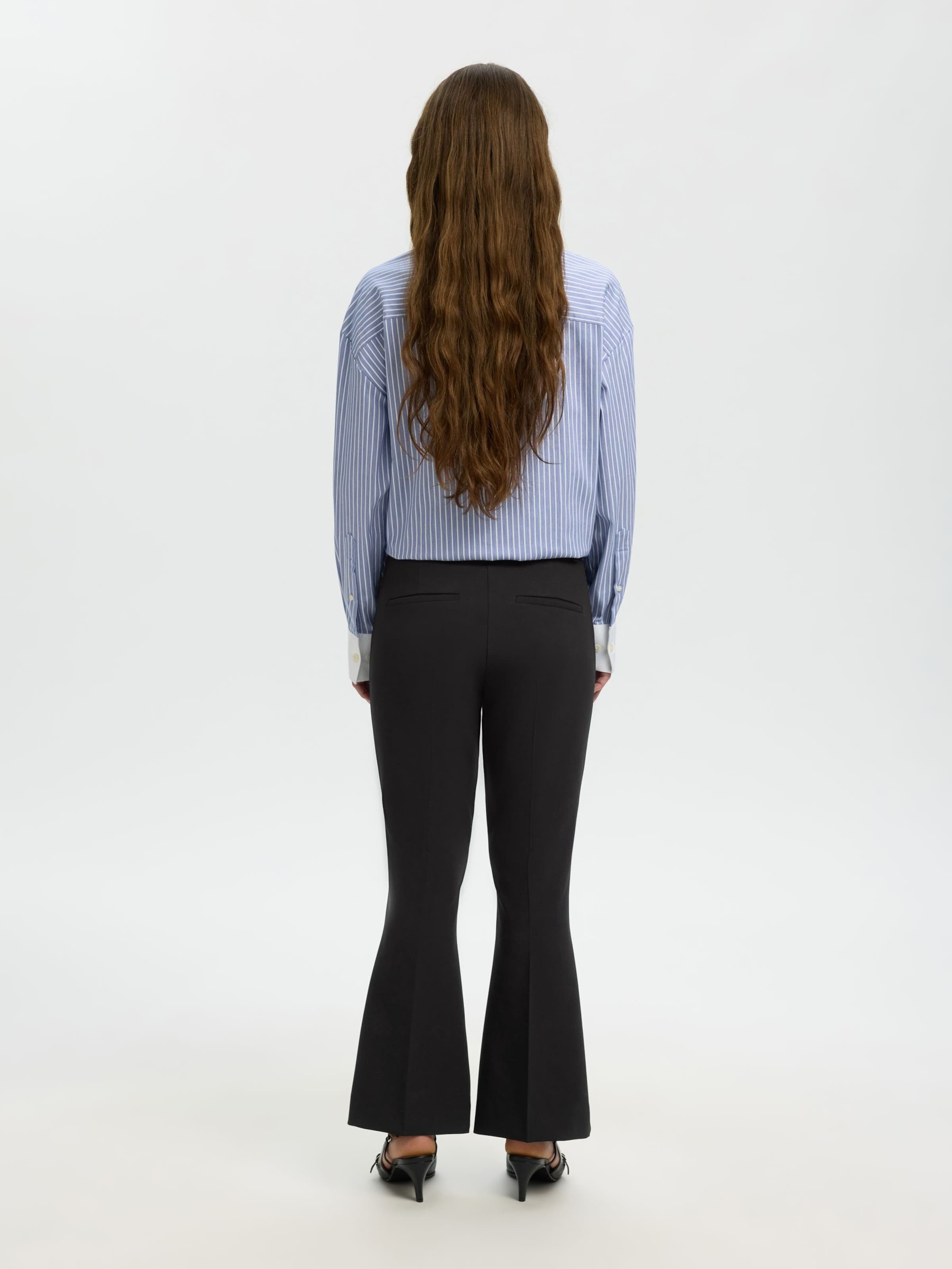 SELECTED Flared Trousers in Black
