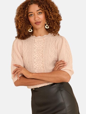 Pull-over love & roses en rose : devant