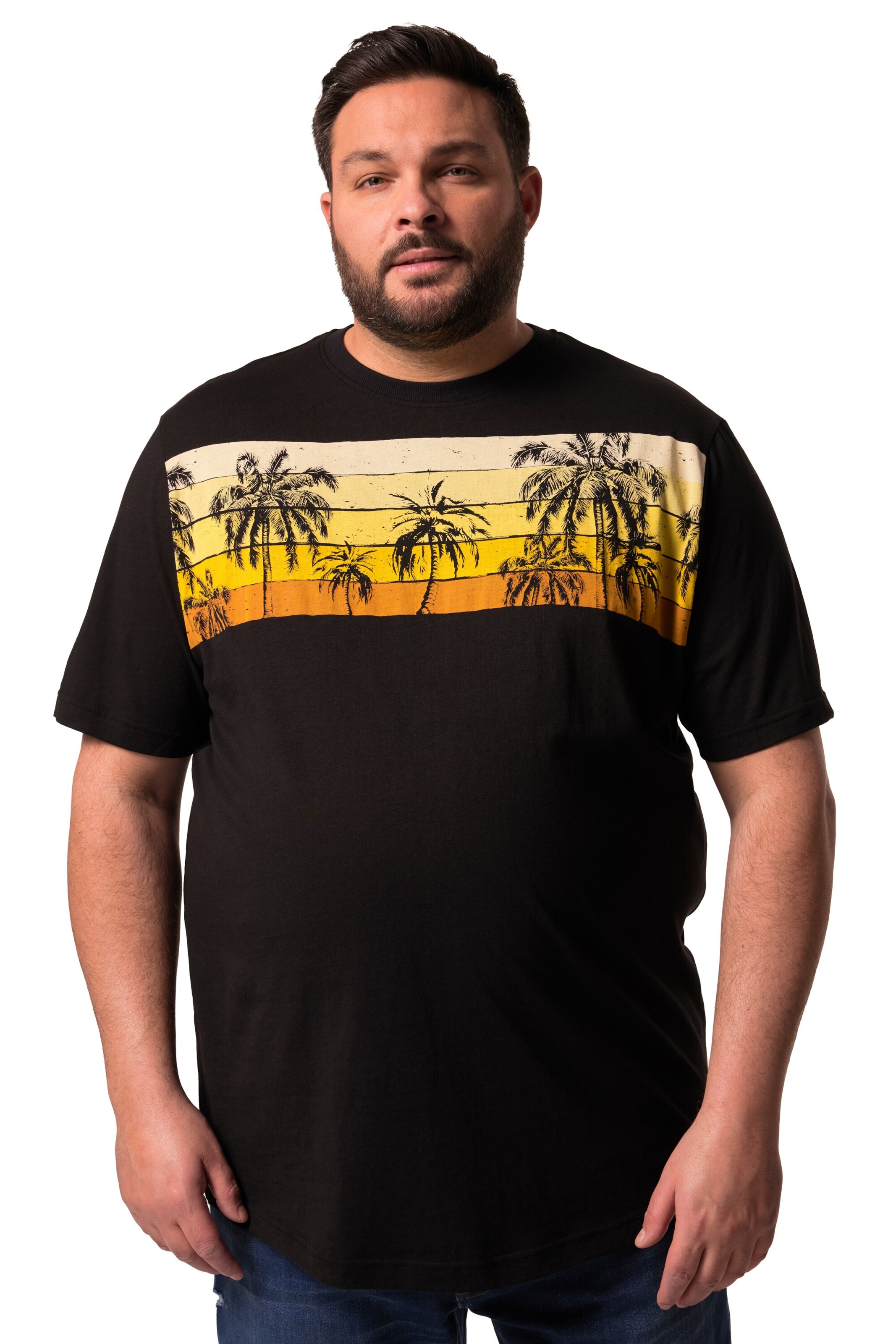 Men Plus T-Shirt in Schwarz: Vorderseite