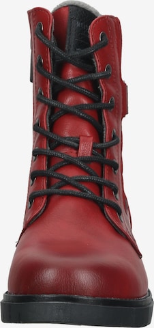 MUSTANG Lace-Up Ankle Boots in Red