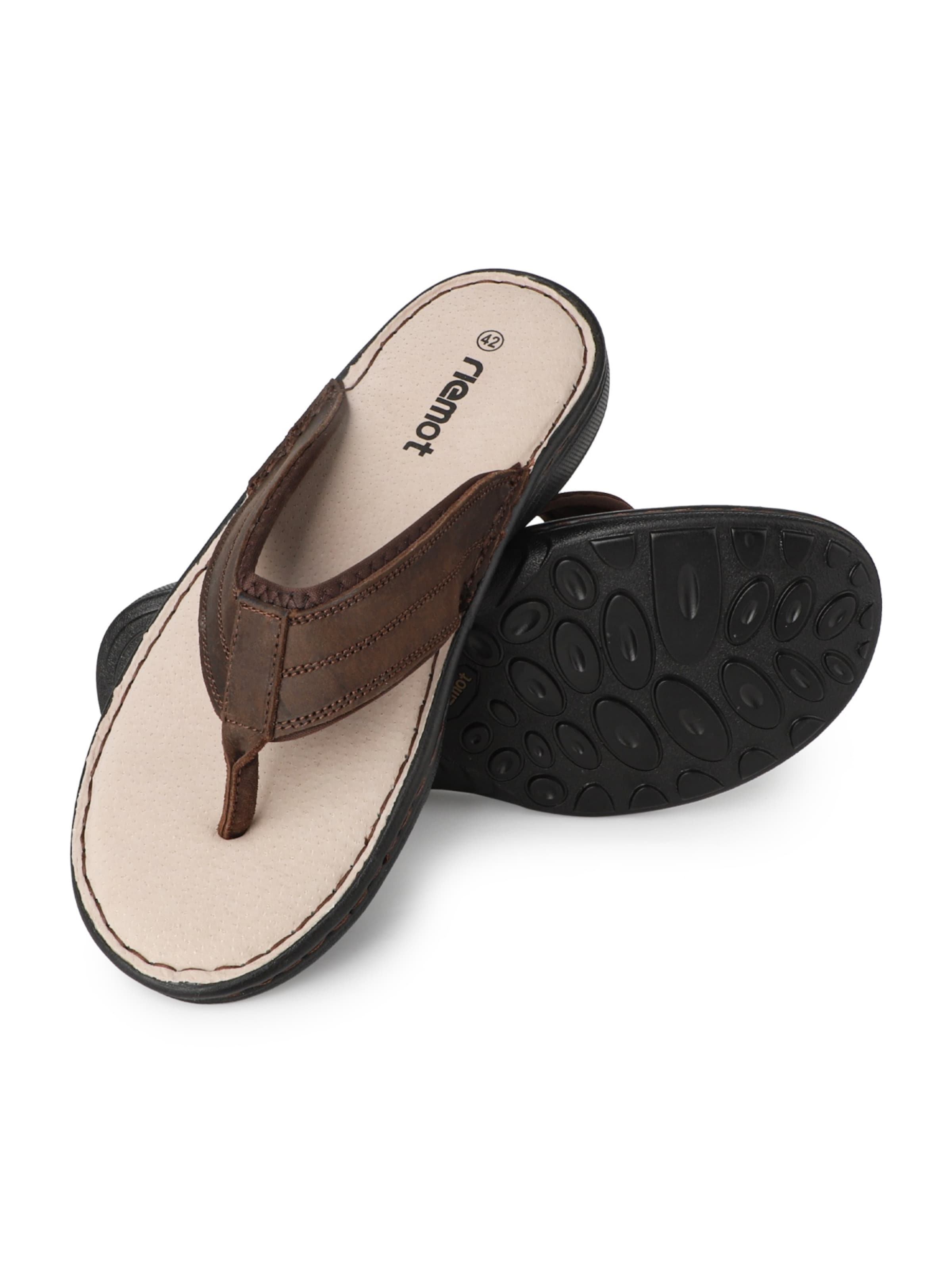 riemot T-Bar Sandals in Brown
