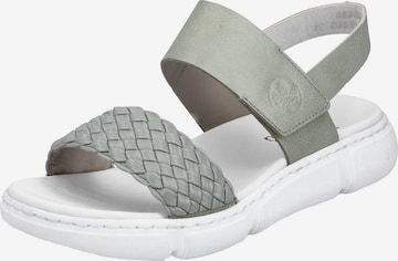 Rieker - Sandalias en verde: frente