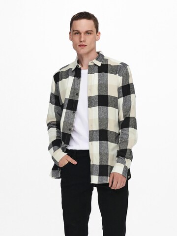 Only & Sons Slim fit Button Up Shirt 'Gudmund' in Mixed colours: front