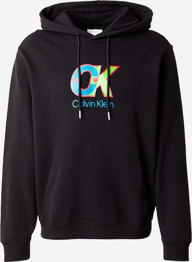 Calvin Klein Sweater majica u azur / svijetlozelena / crvena / crna, Pregled proizvoda