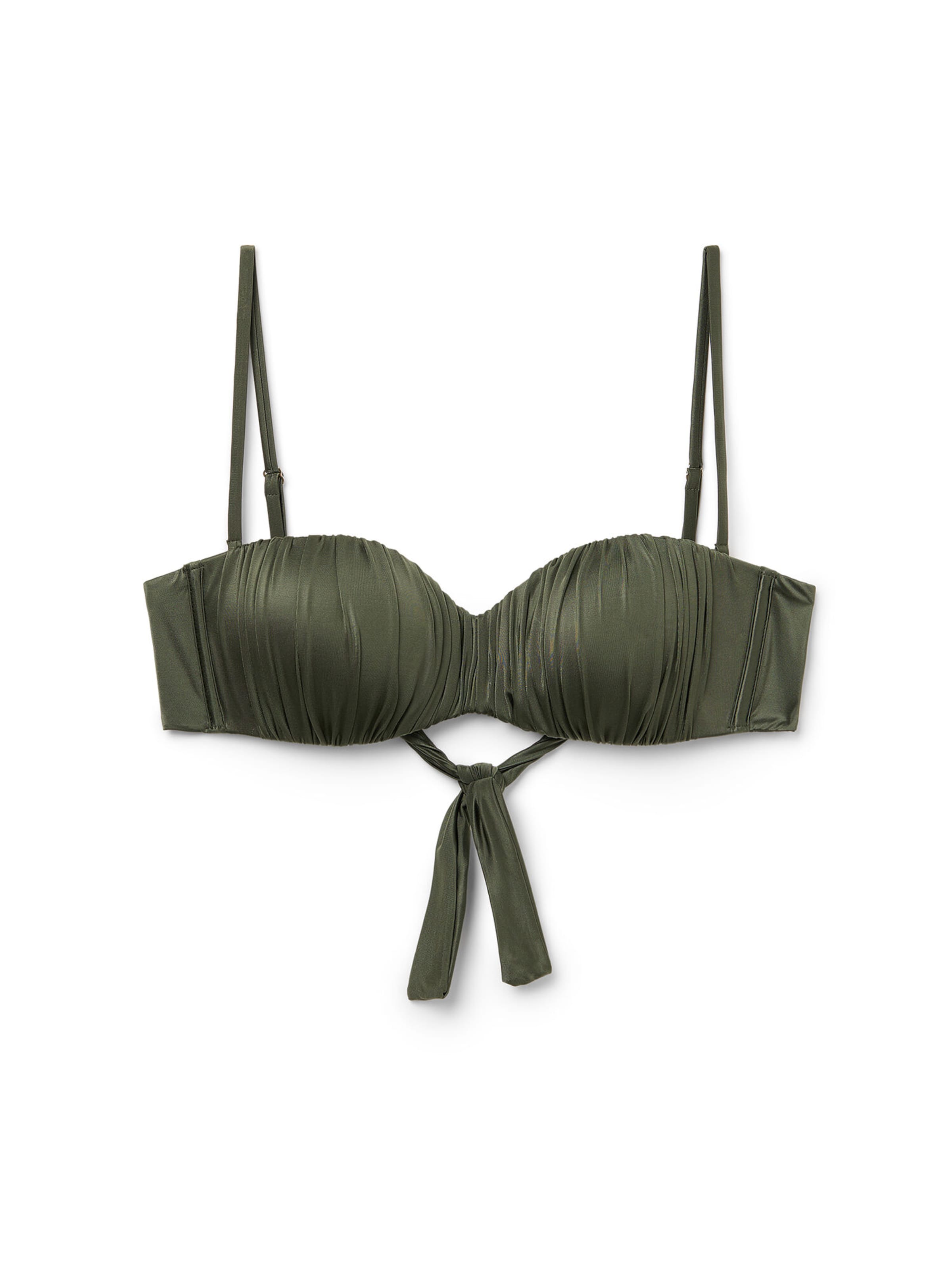 CALZEDONIA Bandeau Bikini Top in Green: front