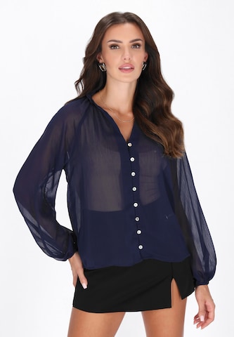faina - Blusa en azul: frente