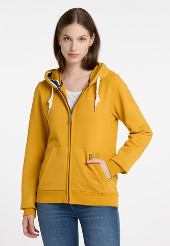 Schmuddelwedda Zip-Up Hoodie in Yellow: front