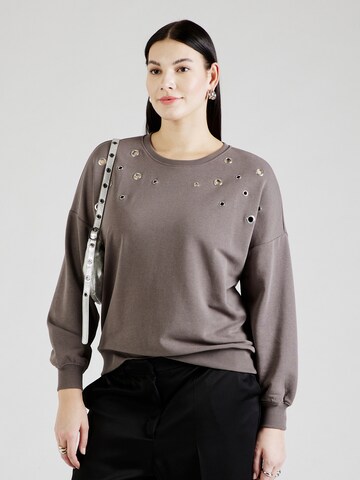 ONLY Carmakoma Sweatshirt 'CAREYE' in Grijs: voorkant
