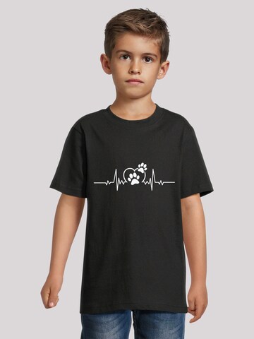 F4NT4STIC Shirt 'Heartbeat Dog Love' in Black: front