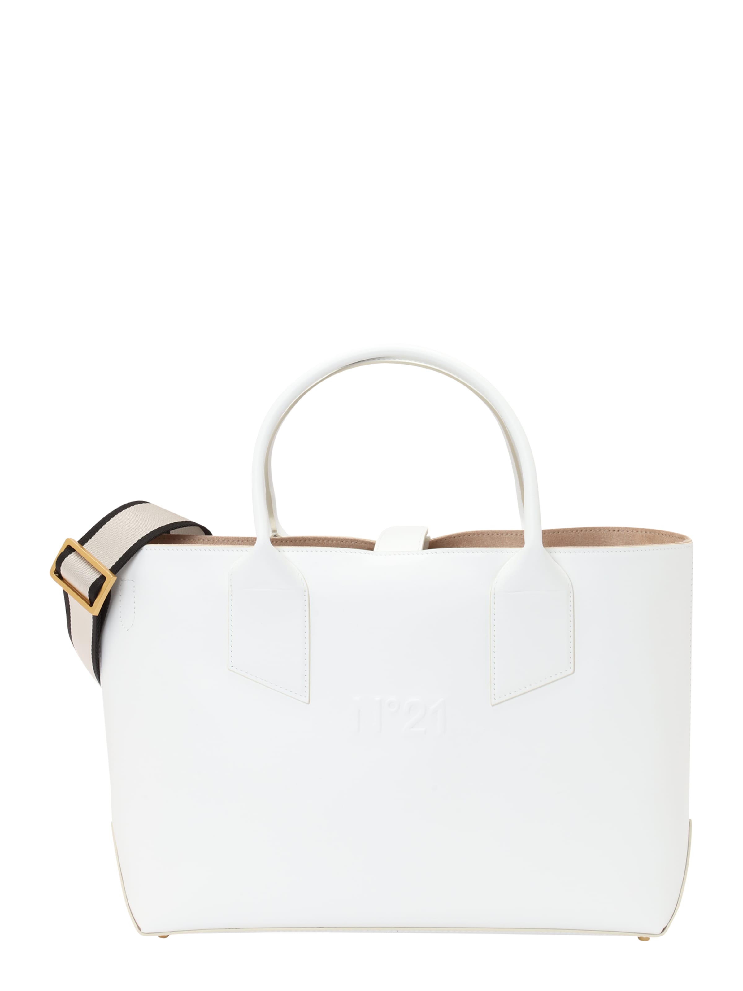 N°21 Shopper 'Vitello' in White: front