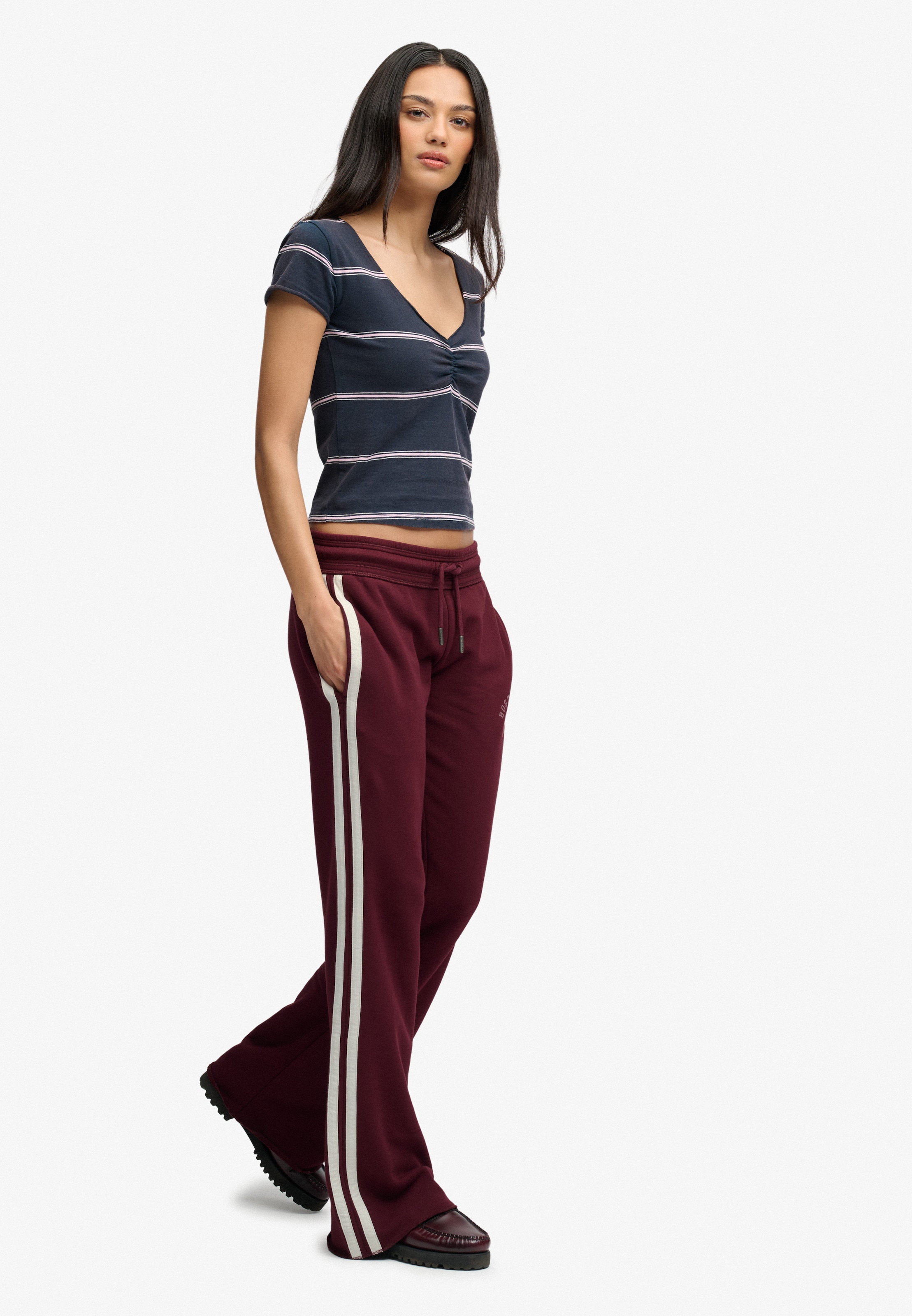 Superdry & Co Flared Broek 'Athletic Essentials' in Rood