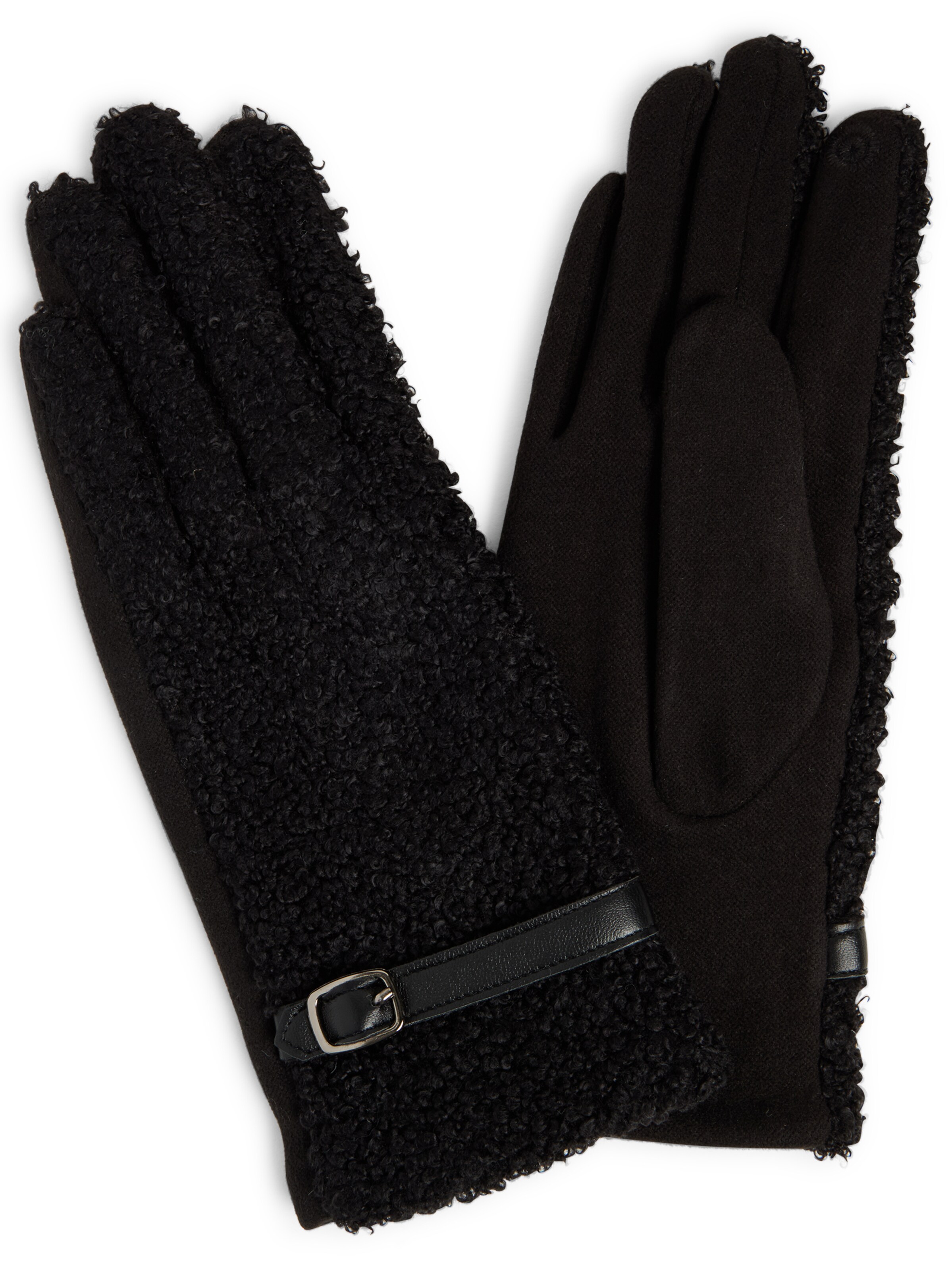 eem Full Finger Gloves in Black: front