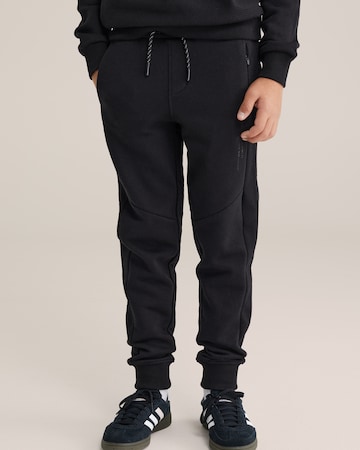 WE Fashion Конический (Tapered) Функциональные штаны в Черный: спереди