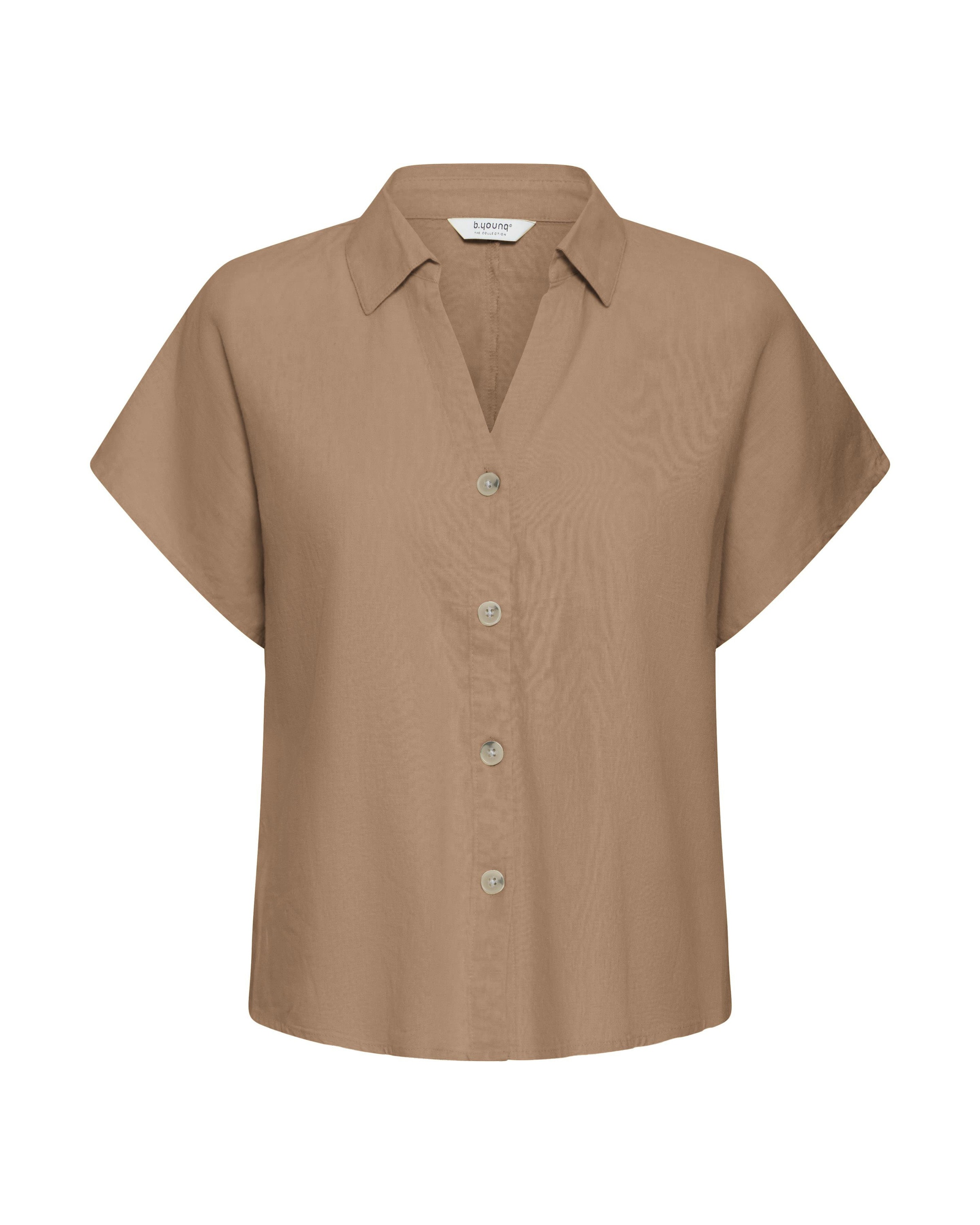 b.young Bluse in XS in dunkelbeige, Produktansicht
