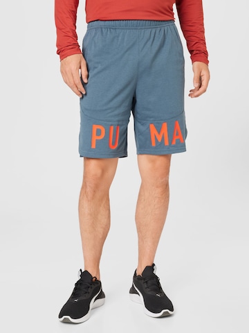 PUMA - Regular Calças de desporto em azul: frente