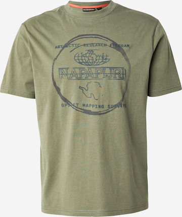 NAPAPIJRI Μπλουζάκι 'S-Bald' σε πράσινο: μπροστά