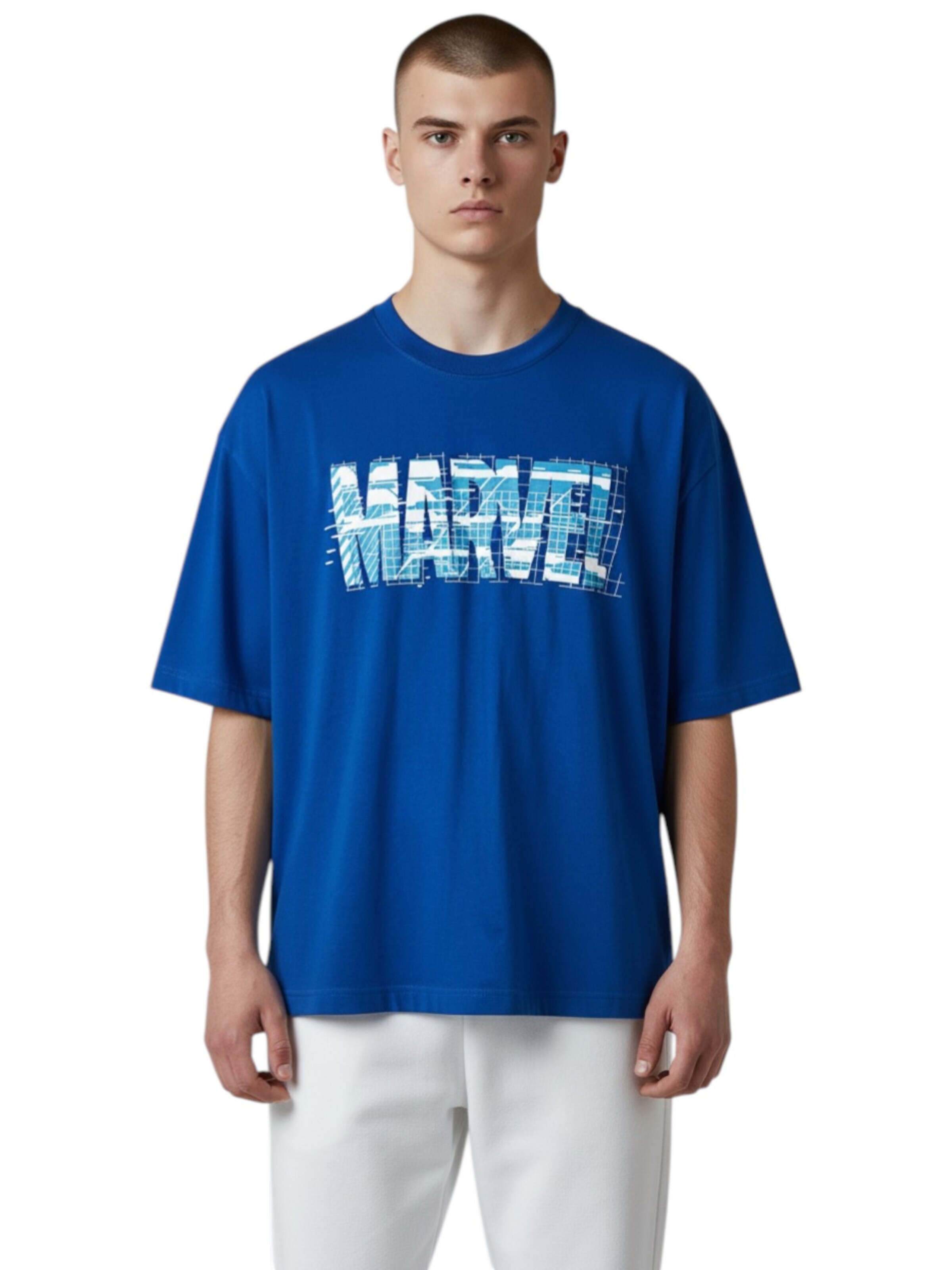 Marvel Comics Shirt 'Marvel T-Shirt Oversized' in Blue: front