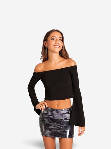 THE-ARE Blouse in Black: front
