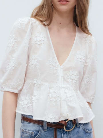 MANGO Blouse 'SWIRLY' in Wit