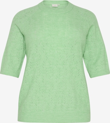 KAFFE CURVE Trui 'Tenna' in Groen: voorkant
