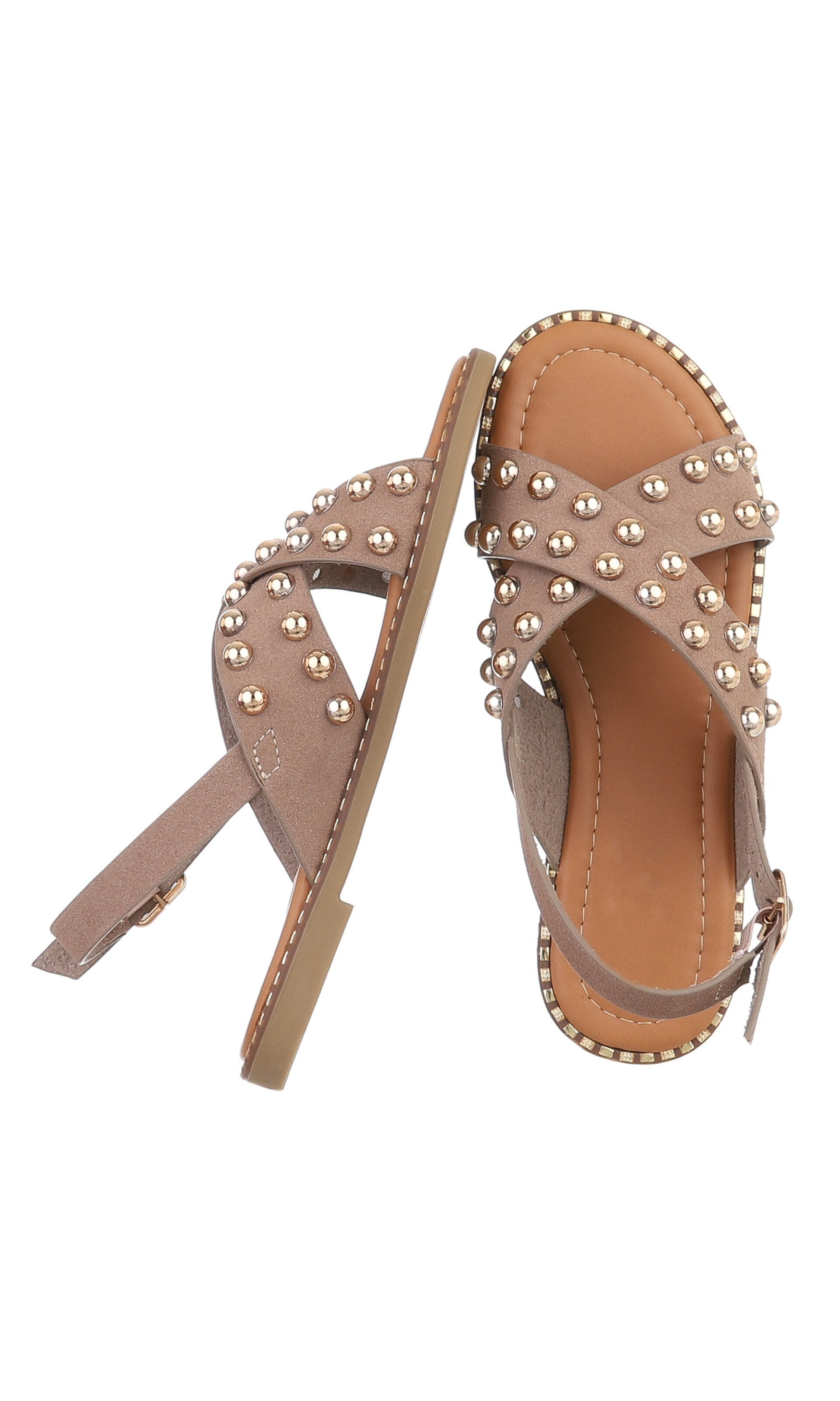 Ital-Design Strap Sandals in Brown