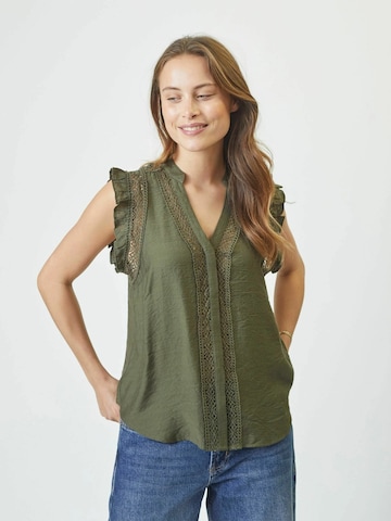 Haut ' Caryn' co'couture en vert : devant