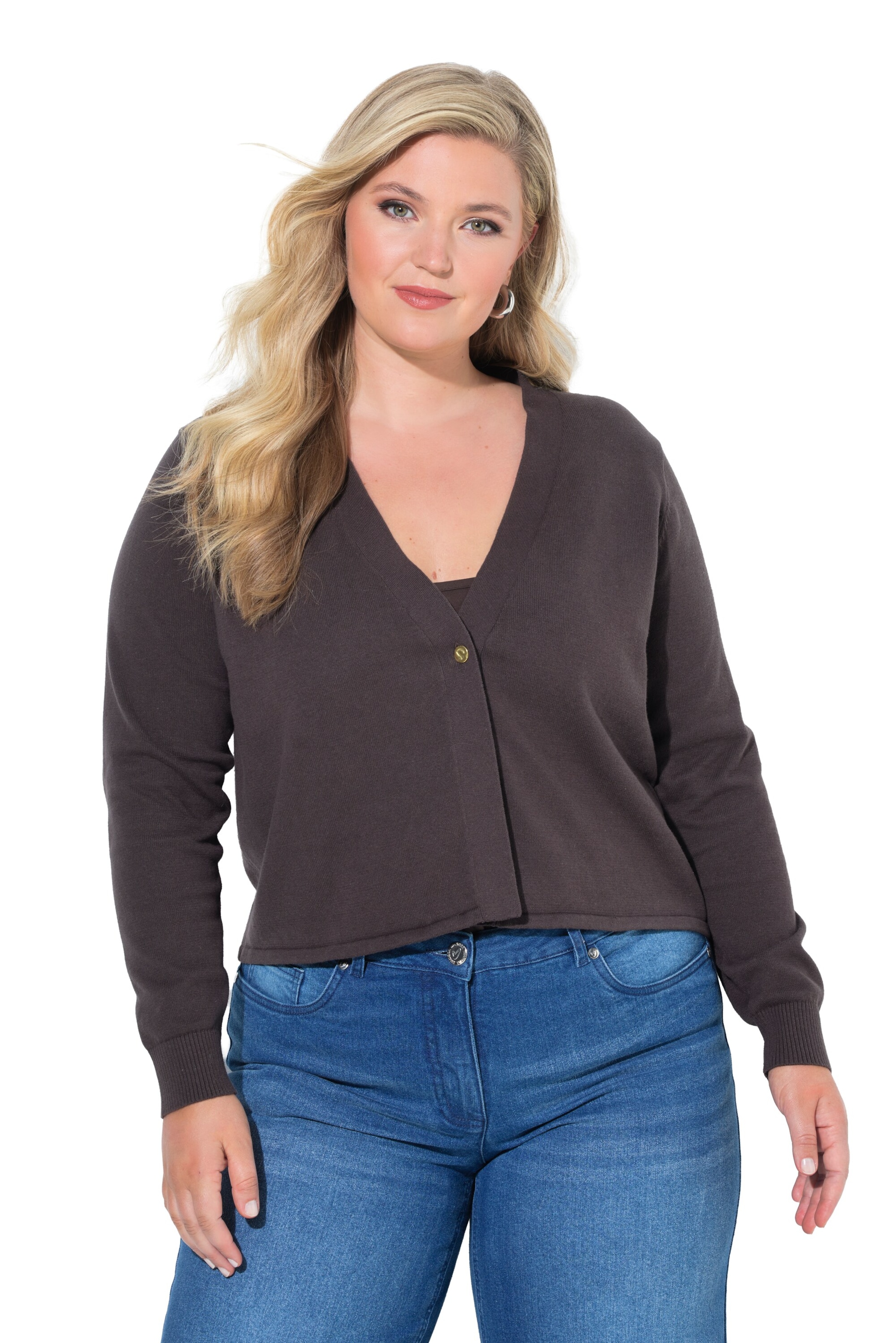 MIAMODA Gebreid vest in Bruin: voorkant
